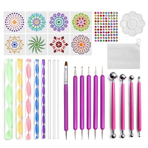 29 Pcs Mandala Dotting Tools Set Para Pintura Rock Stencil Stencil