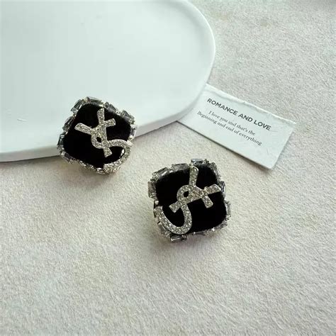 Boucles D Oreilles Tige R Tro Carr Es Noires Pour Femmes Lumi Re Fran