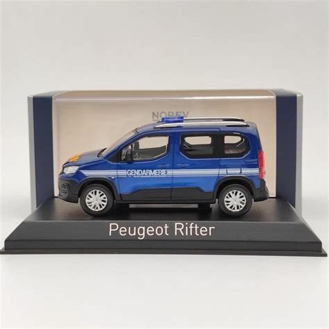 Voiture Miniature Peugeot Rifter Gendarmerie Norev Bleu Cadeau