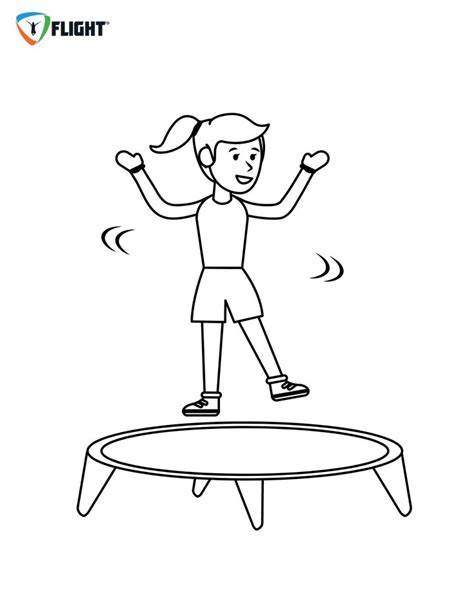 Jumping On Trampoline Coloring Pages Sketch Coloring Page