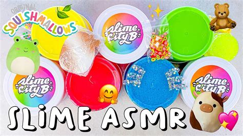 Satisfying Slime Asmr 120 Squishmallow Slime Unboxing 💖 Slimecityb Youtube