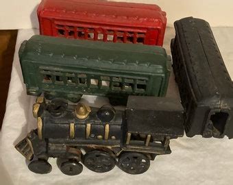 Vintage Cast Iron Train Set Vintage Pennsylvania Railroad 5 Piece