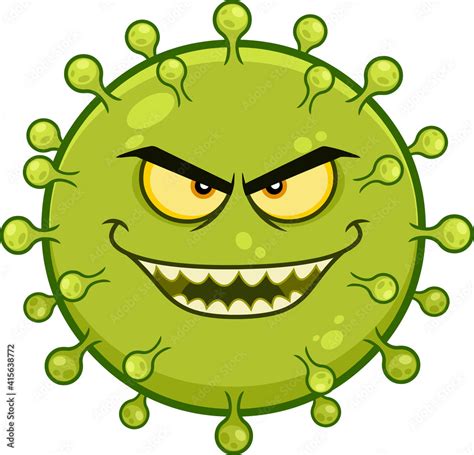 Angry Coronavirus COVID 19 Cartoon Emoji Character Vector