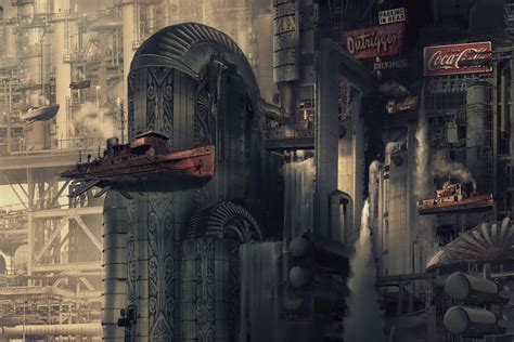 "Dieselpunk City" by Anthony Brault : r/ImaginaryCityscapes