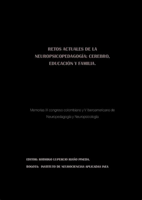 PDF Congreso 2011 Libro Retos Actuales De La Neuropsicopedagogia