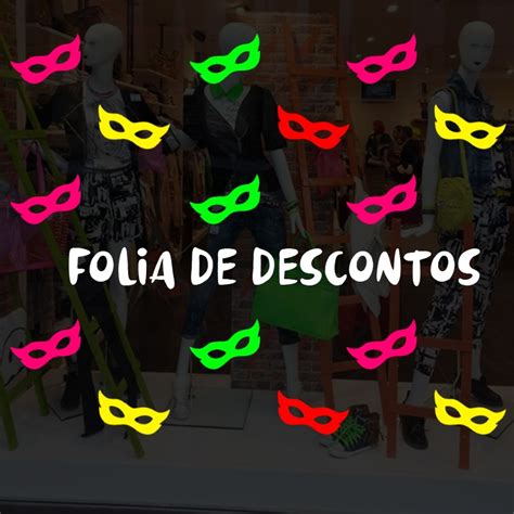 Adesivo Decorativo Vitrine Carnaval Folia De Descontos M Scaras