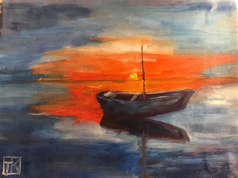 Sunset at the seaside. | Canvas pads, Painting, Oil on canvas