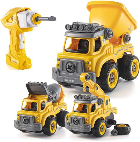 Top Race Take Apart Truck With Battery Powered Drill Heavy Duty 3 In