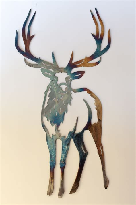 Elk Metal Wall Decor Wildlife Metal Wall Art For Cabin Etsy