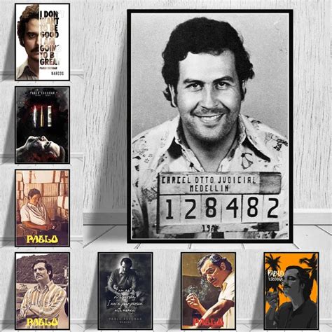 Lord Pablo Escobar Narcos Mugshot Poster Canvas Painting Colombian Drug