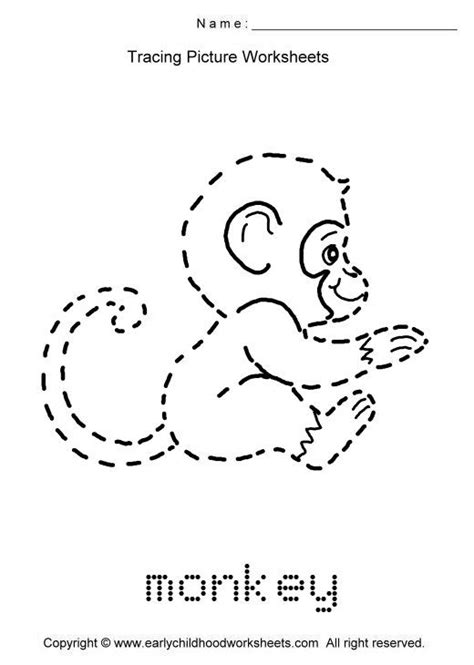 Trace Animals Images As To Print This Worksheet Click Tracing