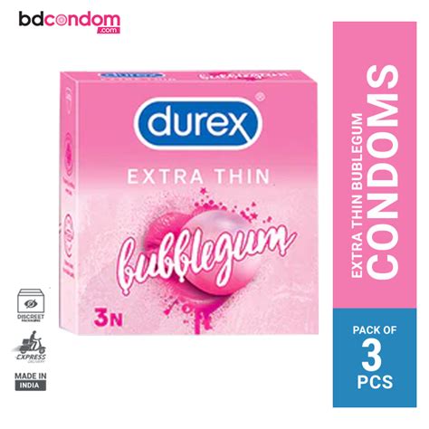 Durex Extra Thin Bubblegum Flavoured Condom 3Pcs Pack India