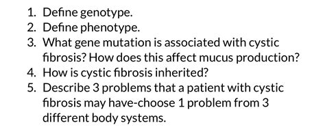 Solved 1 Define Genotype 2 Define Phenotype 3 What Gene Mutation Is Course Hero