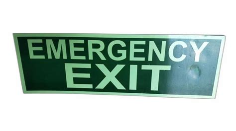 Stainless Steel Rectangular Emergency Exit Sign Board For Industrial