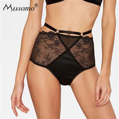 Buy Missomo Solid Black Mesh Sheer Panty Women Lace