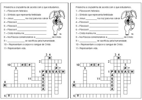 Atividades Verdadeiro Sentido Da P Scoa Cruzadinha Educa O E