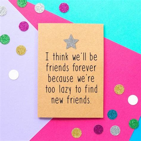 Funny Friendship Card Friends Forever Friend Birthday Card Best