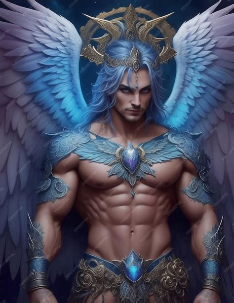 Premium Photo | Colorfulwinged male angel male angel magnificent wings a celestial vision of ...