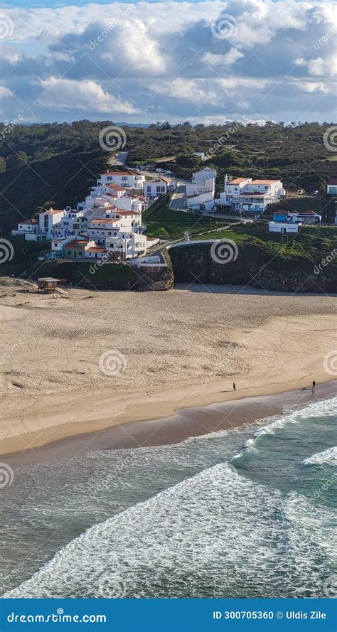 Praia De Odeceixe Mar Beach With Golden Sand Atlantic Ocean River