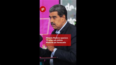 Nicolás Maduro mostra cédula de votação na qual sua foto aparece 13