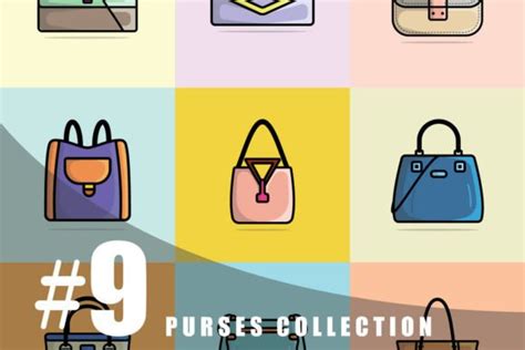 Collection of 9 Modern Designer Purses. Graphic by ahsanalvi · Creative Fabrica