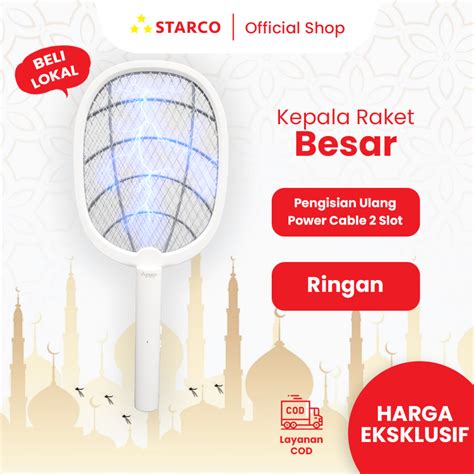 Jual Starco Raket Nyamuk Lampu Led Rn Shopee Indonesia