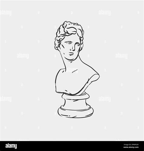 Hand Drawn Vector Abstract Outline Graphic Line Art Greek Ancient