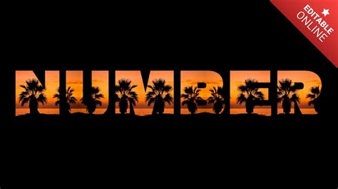 Number Editable Sunset Style Text Effect Generator