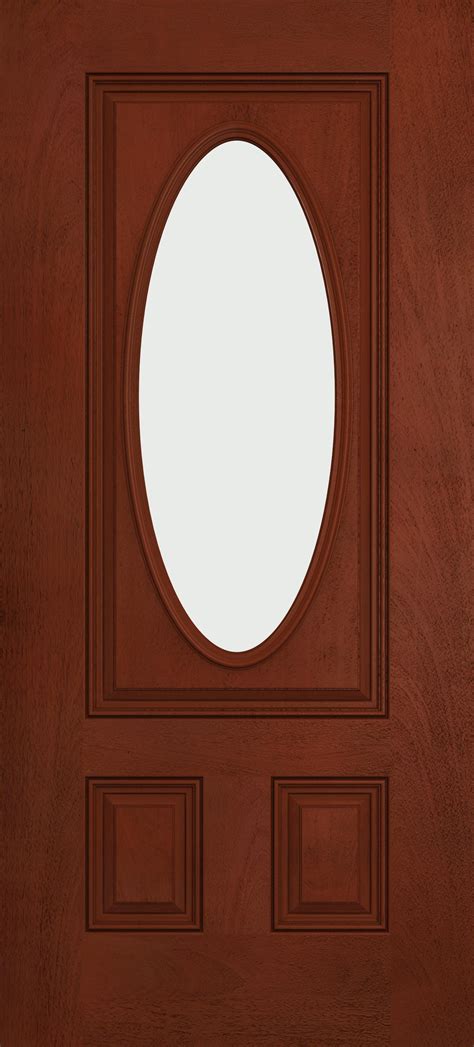 Design Pro Fiberglass Exterior Doors Mahogany Oval View Panel