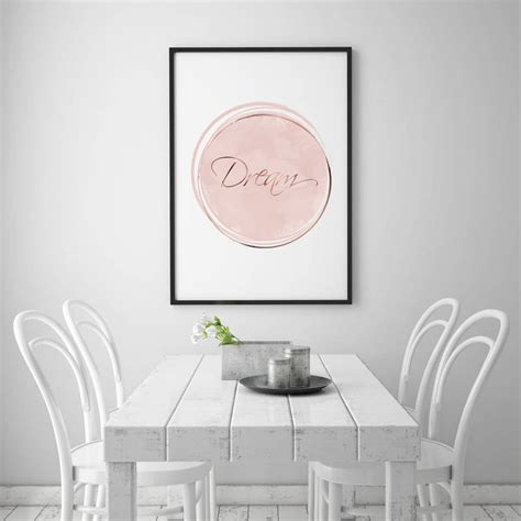 Pink Nursery Print Inspirational Art Dream Poster Etsy