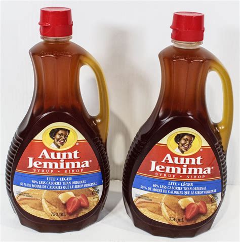 2 Aunt Jemima Lite Syrup 750ml Ea