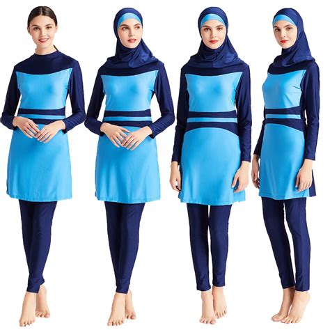 Muslim Modest Women Swimwear Full Cover Burkini Islamic Swimming Costumes Arab Free Shipping