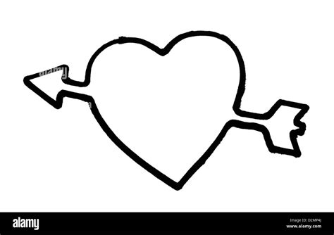 Heart With Arrow Outline Svg