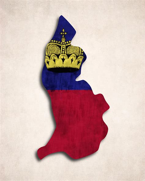 Liechtenstein map art with flag design Digital Art by World Art Prints And Designs - Fine Art ...