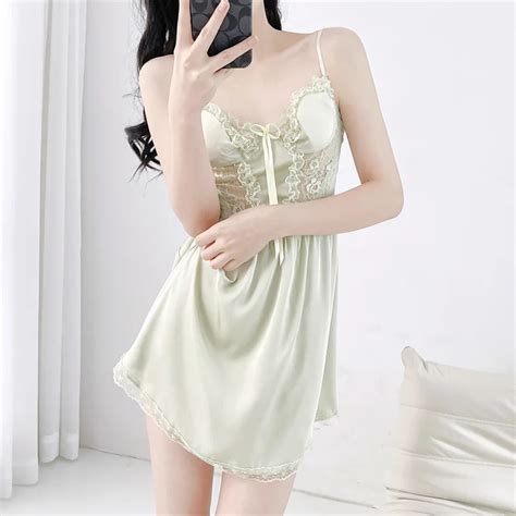 Sexy Suspender Nightgown Lace Hollow Out Lingerie Summer Sleepwear Loungewear WOMEN ROBE