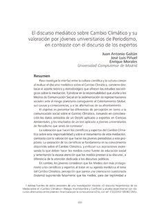 El discurso mediático sobre Cambio Climático y su el discurso