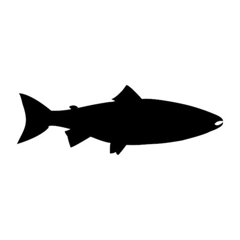 Premium Vector | Largemouth bass fish silhouette vector on white background