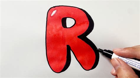 How To Draw A Bubble Letter R Youtube