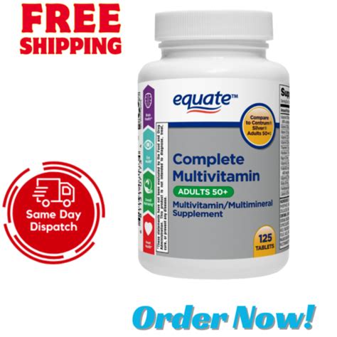 Equate Complete Multivitamin Multimineral Supplement Tablets Adults 50