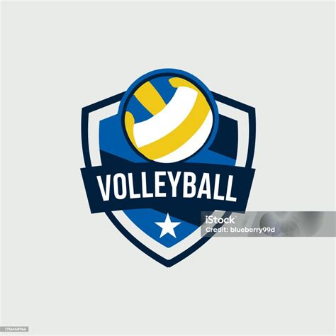 Ilustración De Icono De Arte Vectorial De Voleibol Y Insignia De