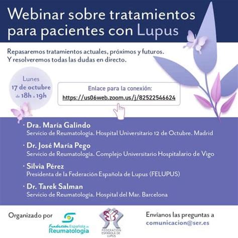 Webinar sobre tratamientos para pacientes con Lupus próximo lunes 17 de