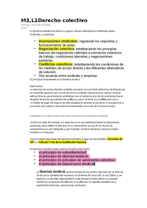 M3 Resumen General M3 L1Derecho Colectivo Domingo 14 De Abril De