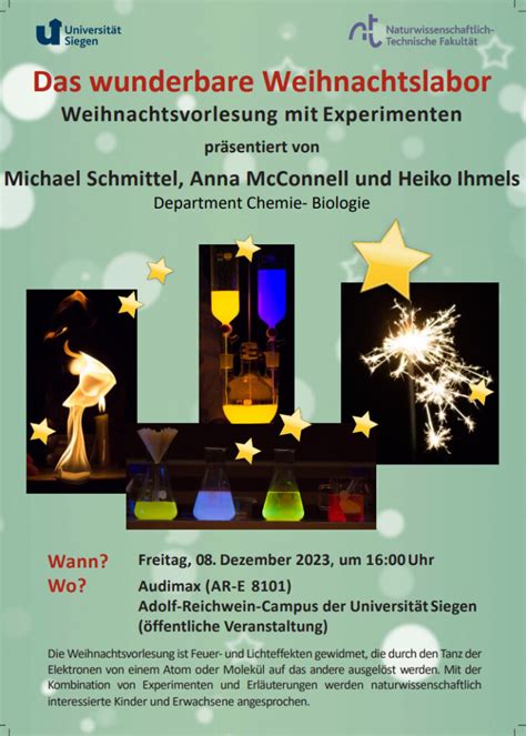 Weihnachtsvorlesung Mit Experimenten Fakult T Iv