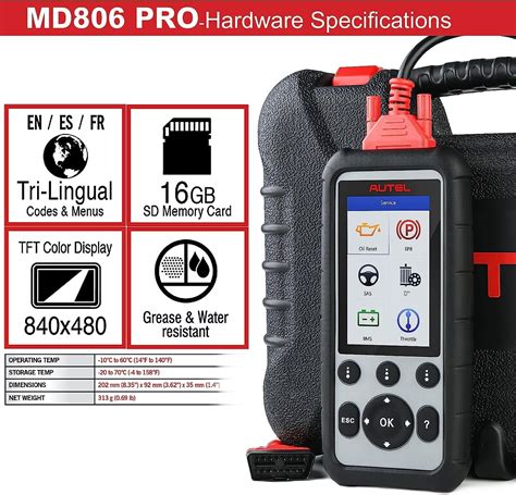 Autel Escáner OBD2 MaxiDiag MD806 PRO Herramienta de escaneo de