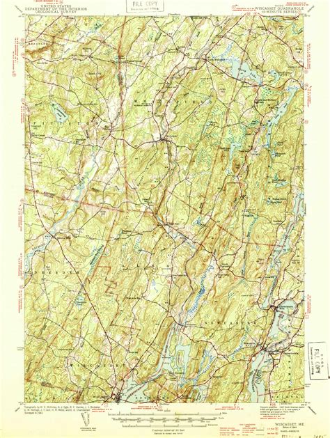 Wiscasset Maine 1944 1944 USGS Old Topo Map Reprint 15x15 ME Quad