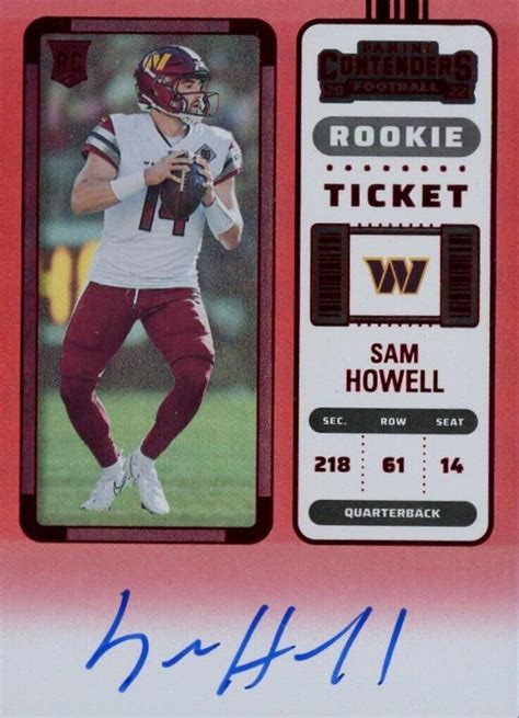 Panini Contenders Rookie Ticket Rps Red Zone Sam Howell Au