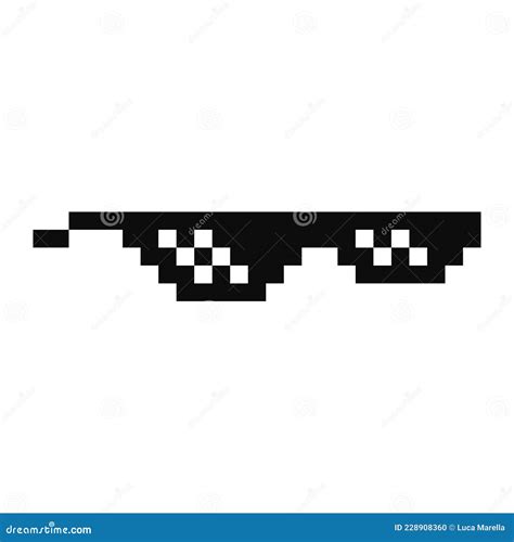 Thug Life Pixel Art Glasses Vector Illustration