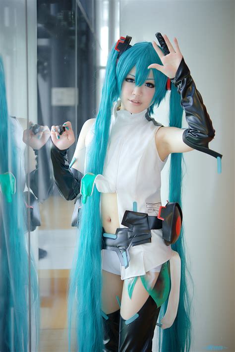 Aqua Eyes Aqua Hair Blouse Cosplay Elbow Gloves Gloves Half Skirt