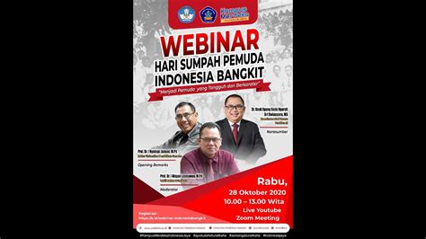 Webinar Hari Sumpah Pemuda Indonesia Bangkit Youtube