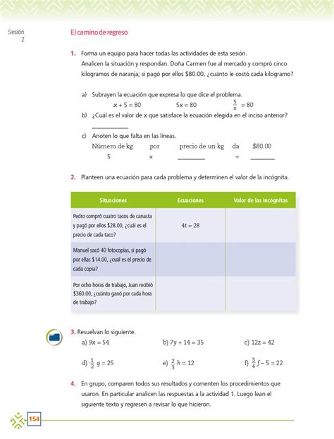 Matemáticas Primero Telesecundaria 2022 2023 Página 154 De 274